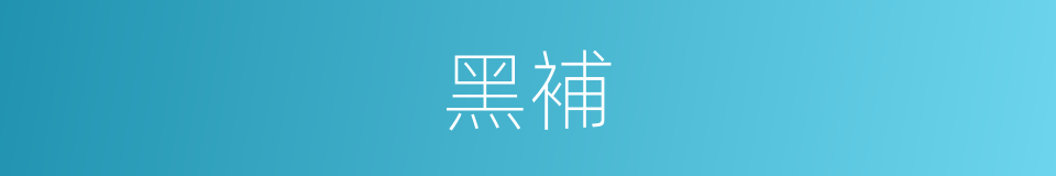 黑補的同義詞