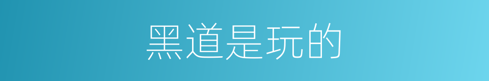 黑道是玩的的同义词