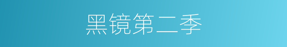黑镜第二季的同义词