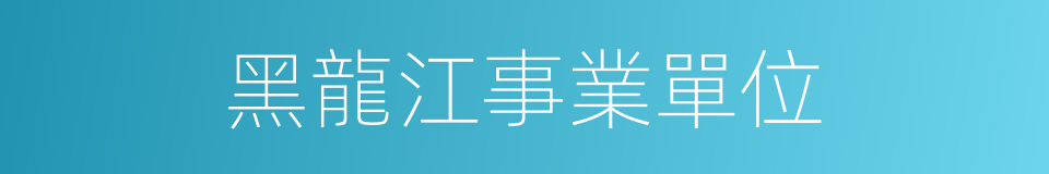 黑龍江事業單位的同義詞