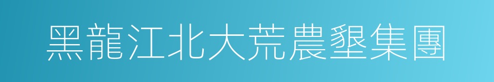 黑龍江北大荒農墾集團的同義詞