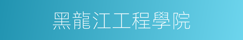 黑龍江工程學院的同義詞