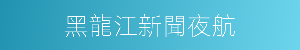 黑龍江新聞夜航的同義詞