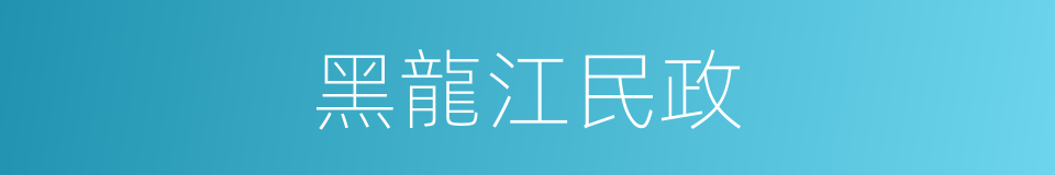 黑龍江民政的同義詞