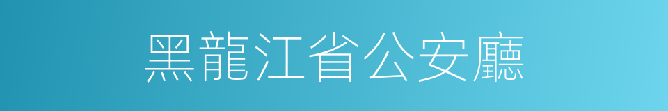 黑龍江省公安廳的同義詞