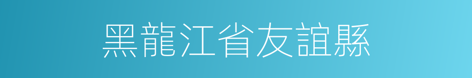 黑龍江省友誼縣的同義詞