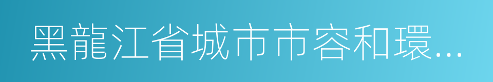 黑龍江省城市市容和環境衛生管理條例的同義詞