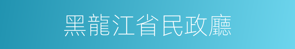 黑龍江省民政廳的同義詞