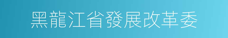 黑龍江省發展改革委的同義詞