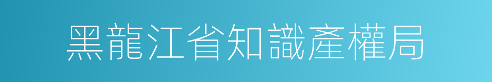 黑龍江省知識產權局的同義詞