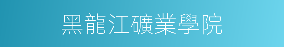 黑龍江礦業學院的同義詞