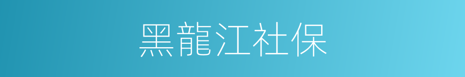 黑龍江社保的同義詞
