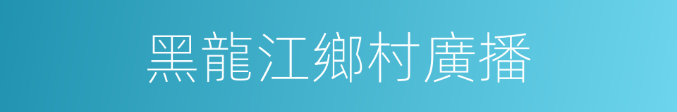 黑龍江鄉村廣播的同義詞