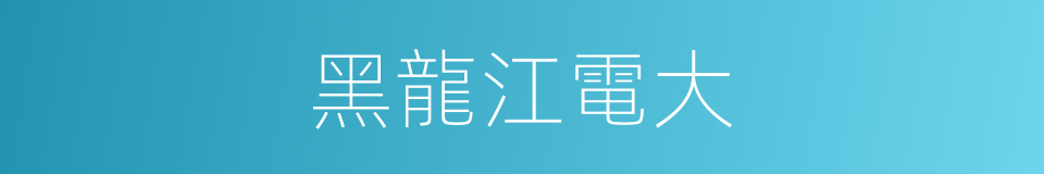黑龍江電大的同義詞