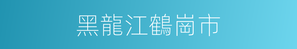 黑龍江鶴崗市的同義詞
