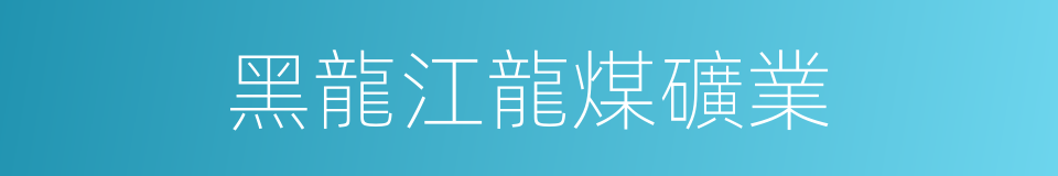 黑龍江龍煤礦業的同義詞