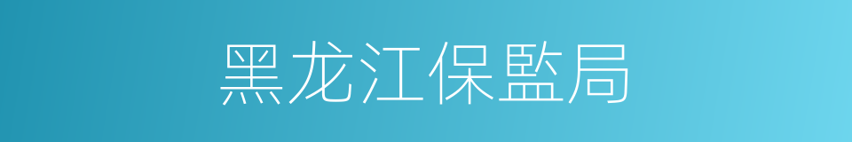 黑龙江保監局的同義詞