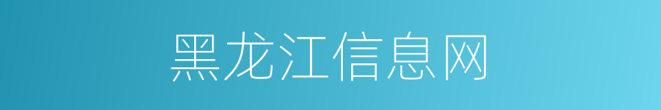 黑龙江信息网的同义词