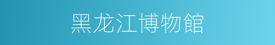 黑龙江博物館的同義詞