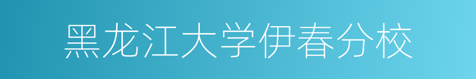 黑龙江大学伊春分校的同义词