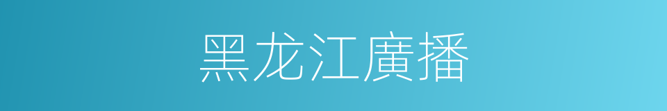 黑龙江廣播的同義詞