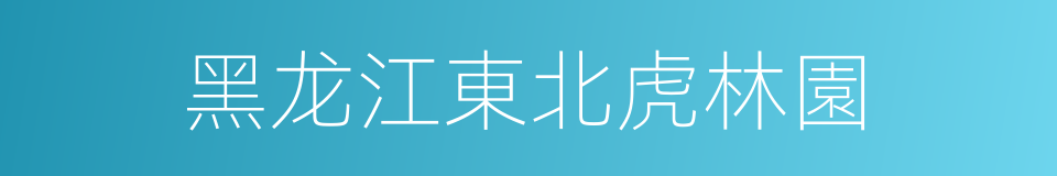 黑龙江東北虎林園的同義詞