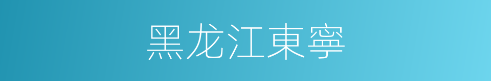 黑龙江東寧的同義詞