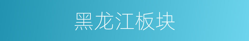 黑龙江板块的同义词