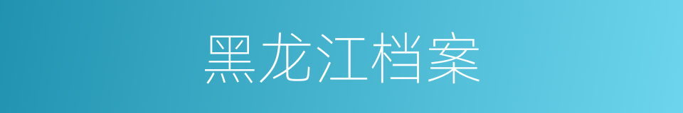 黑龙江档案的同义词