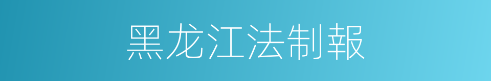 黑龙江法制報的同義詞