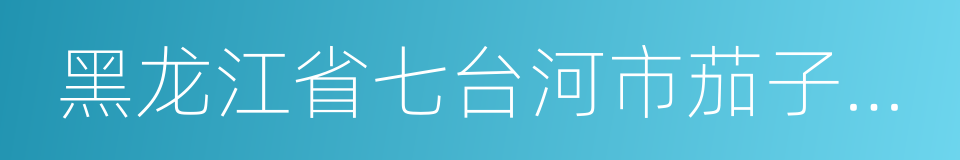 黑龙江省七台河市茄子河區的同義詞