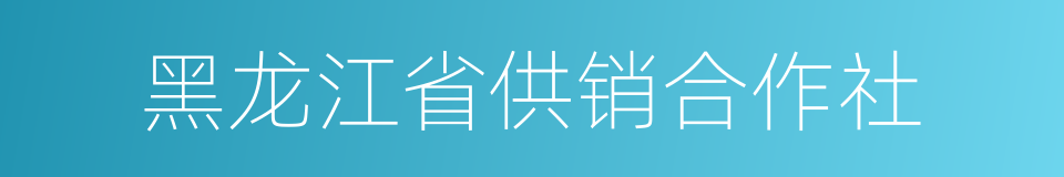 黑龙江省供销合作社的同义词