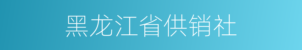 黑龙江省供销社的同义词