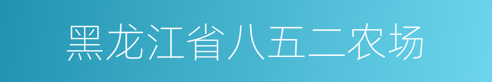 黑龙江省八五二农场的同义词