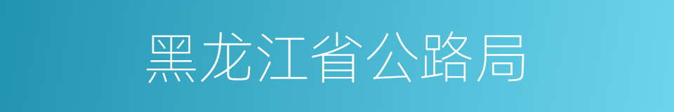 黑龙江省公路局的同义词