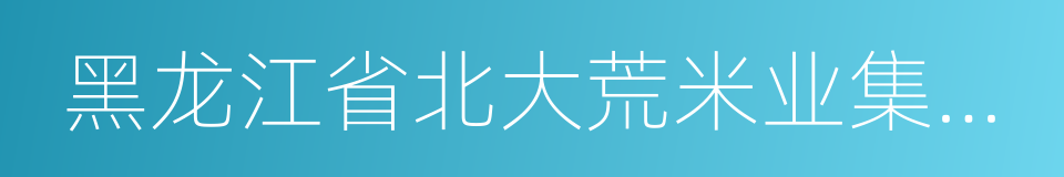 黑龙江省北大荒米业集团有限公司的同义词