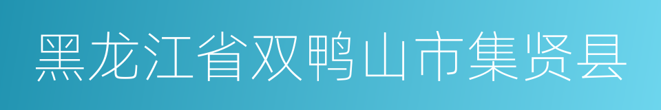 黑龙江省双鸭山市集贤县的同义词