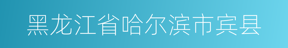 黑龙江省哈尔滨市宾县的同义词
