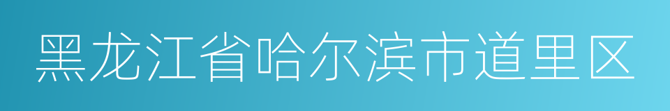 黑龙江省哈尔滨市道里区的同义词