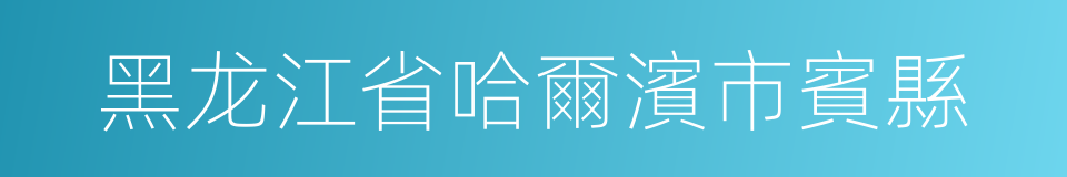 黑龙江省哈爾濱市賓縣的同義詞