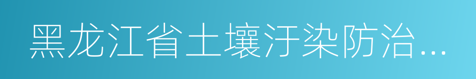 黑龙江省土壤汙染防治實施方案的同義詞