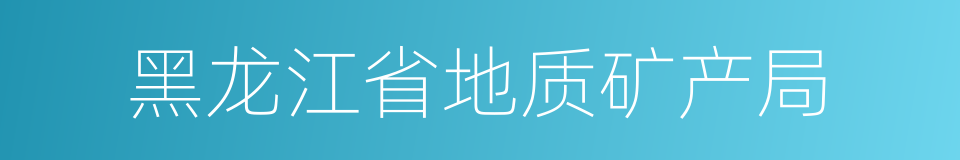 黑龙江省地质矿产局的同义词