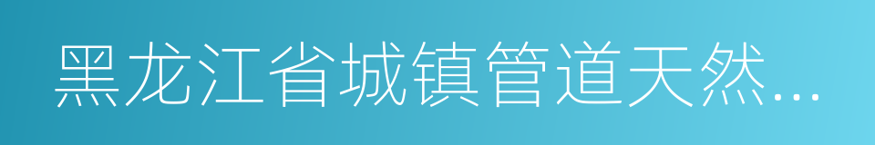 黑龙江省城镇管道天然气配气价格管理办法的同义词