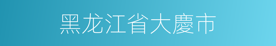 黑龙江省大慶市的同義詞