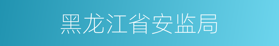 黑龙江省安监局的同义词