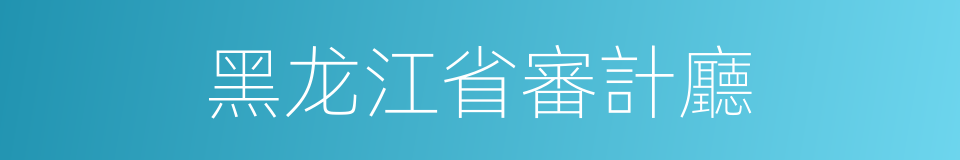 黑龙江省審計廳的同義詞