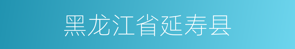 黑龙江省延寿县的同义词