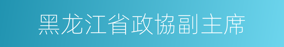 黑龙江省政協副主席的同義詞