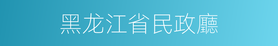 黑龙江省民政廳的同義詞