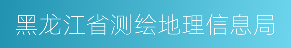黑龙江省测绘地理信息局的同义词